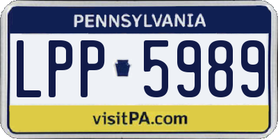 PA license plate LPP5989
