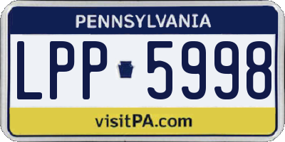 PA license plate LPP5998