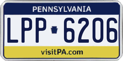 PA license plate LPP6206