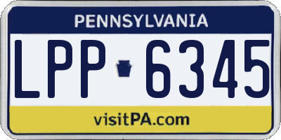 PA license plate LPP6345