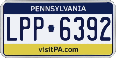 PA license plate LPP6392