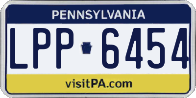 PA license plate LPP6454