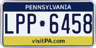 PA license plate LPP6458
