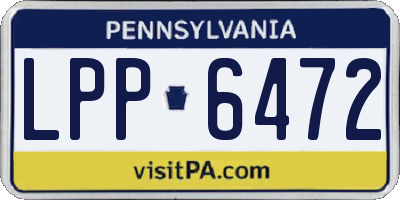 PA license plate LPP6472