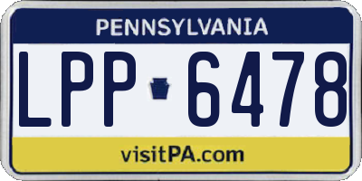 PA license plate LPP6478