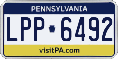 PA license plate LPP6492