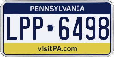PA license plate LPP6498