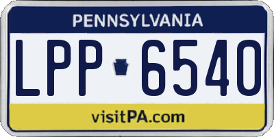 PA license plate LPP6540