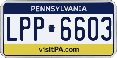PA license plate LPP6603