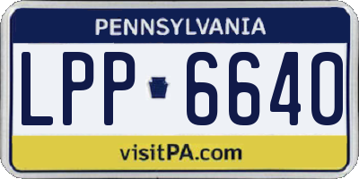 PA license plate LPP6640