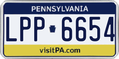 PA license plate LPP6654