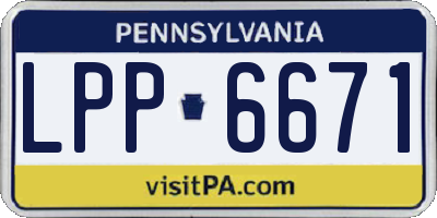 PA license plate LPP6671