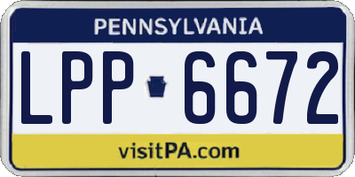 PA license plate LPP6672