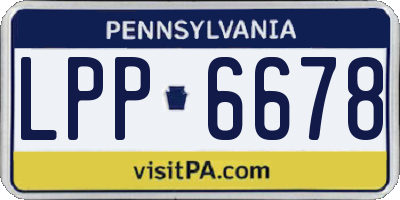 PA license plate LPP6678