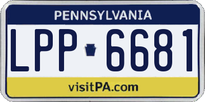 PA license plate LPP6681