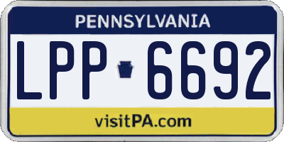 PA license plate LPP6692