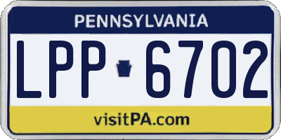 PA license plate LPP6702