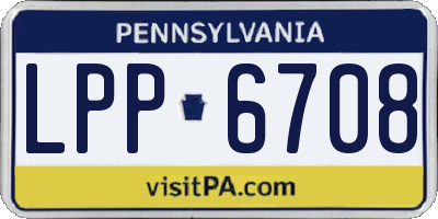 PA license plate LPP6708