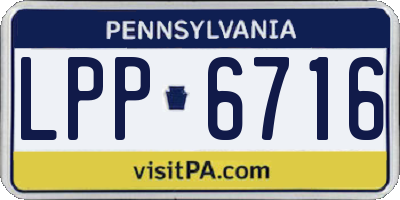 PA license plate LPP6716