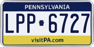 PA license plate LPP6727