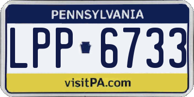 PA license plate LPP6733