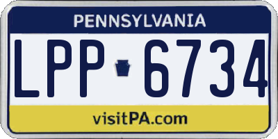 PA license plate LPP6734