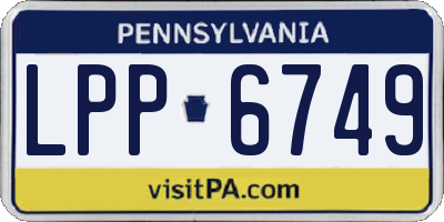 PA license plate LPP6749