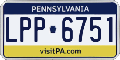 PA license plate LPP6751