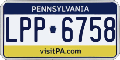 PA license plate LPP6758