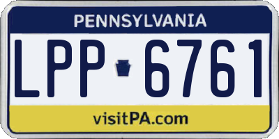 PA license plate LPP6761