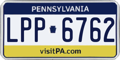PA license plate LPP6762