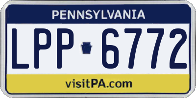 PA license plate LPP6772