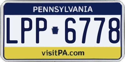 PA license plate LPP6778