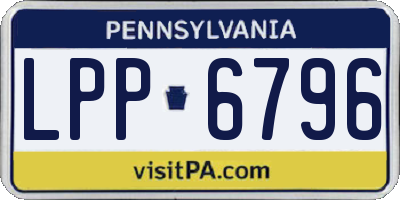 PA license plate LPP6796