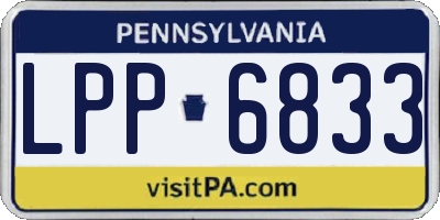 PA license plate LPP6833