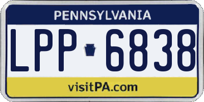 PA license plate LPP6838
