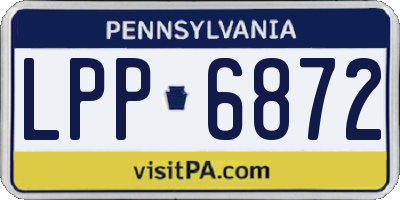 PA license plate LPP6872