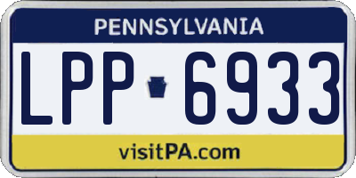 PA license plate LPP6933