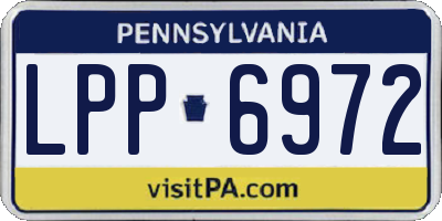 PA license plate LPP6972
