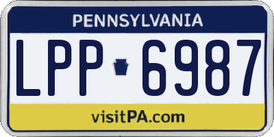 PA license plate LPP6987