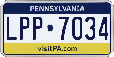 PA license plate LPP7034