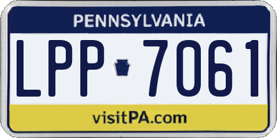 PA license plate LPP7061