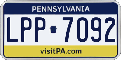 PA license plate LPP7092