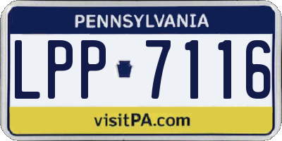 PA license plate LPP7116