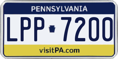 PA license plate LPP7200