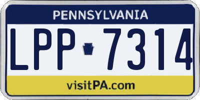 PA license plate LPP7314