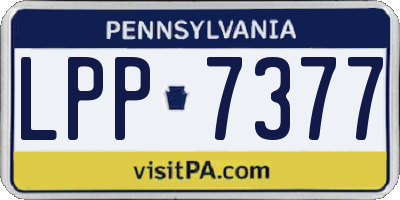 PA license plate LPP7377