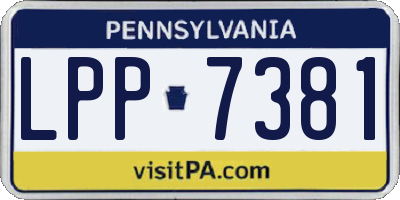 PA license plate LPP7381
