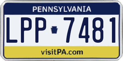 PA license plate LPP7481