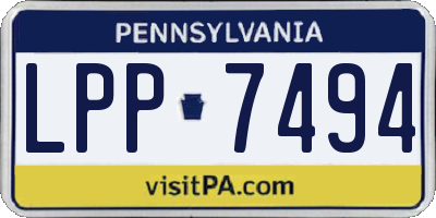 PA license plate LPP7494